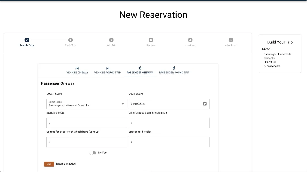 Sublime UX design showcase - ferryReservation